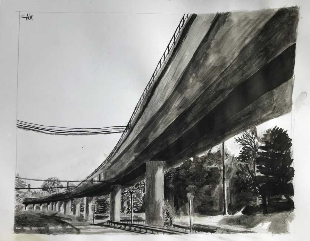 Metro Bridge In Ink